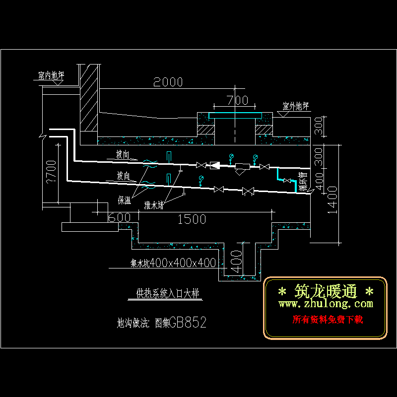 供热系统入口大样CAD图纸(dwg)