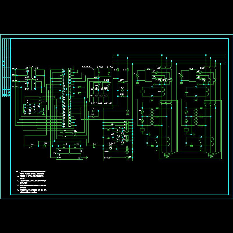 二台柴油发电机并车屏控制图.dwg