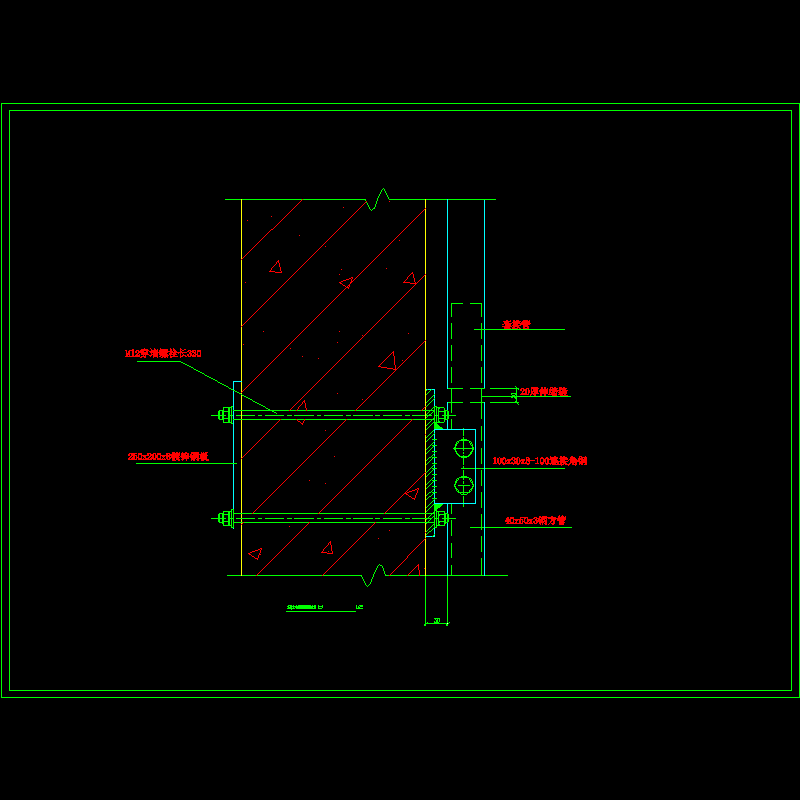 石材立柱竖向连接节点构造CAD详图纸（二）(dwg)
