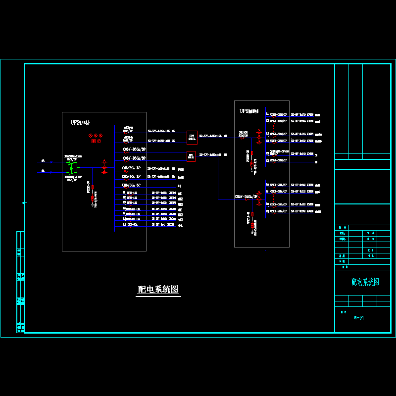 一个典型的机房配电CAD图纸(dwg)