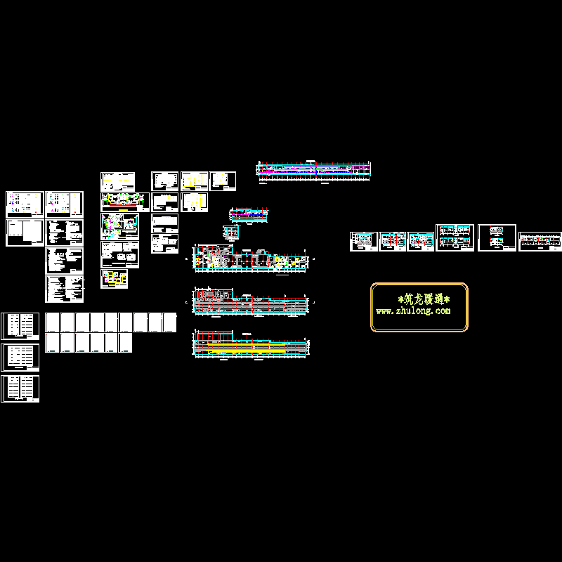 轨道交通三号线站暖通施工设计CAD图纸(压缩式冷水机组)(dwg)