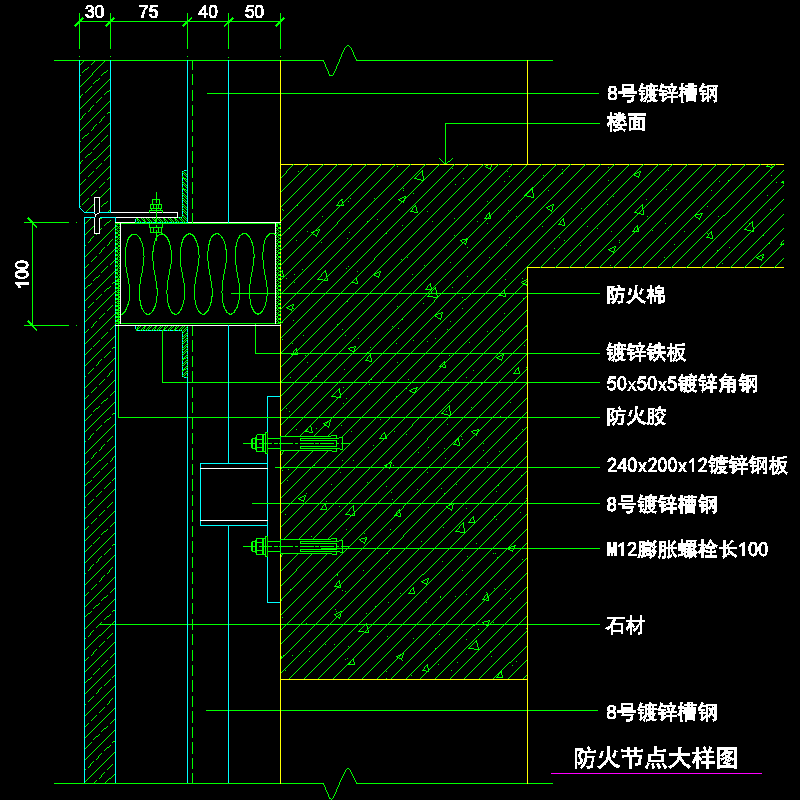 玻璃幕墙节点大样图 - 1