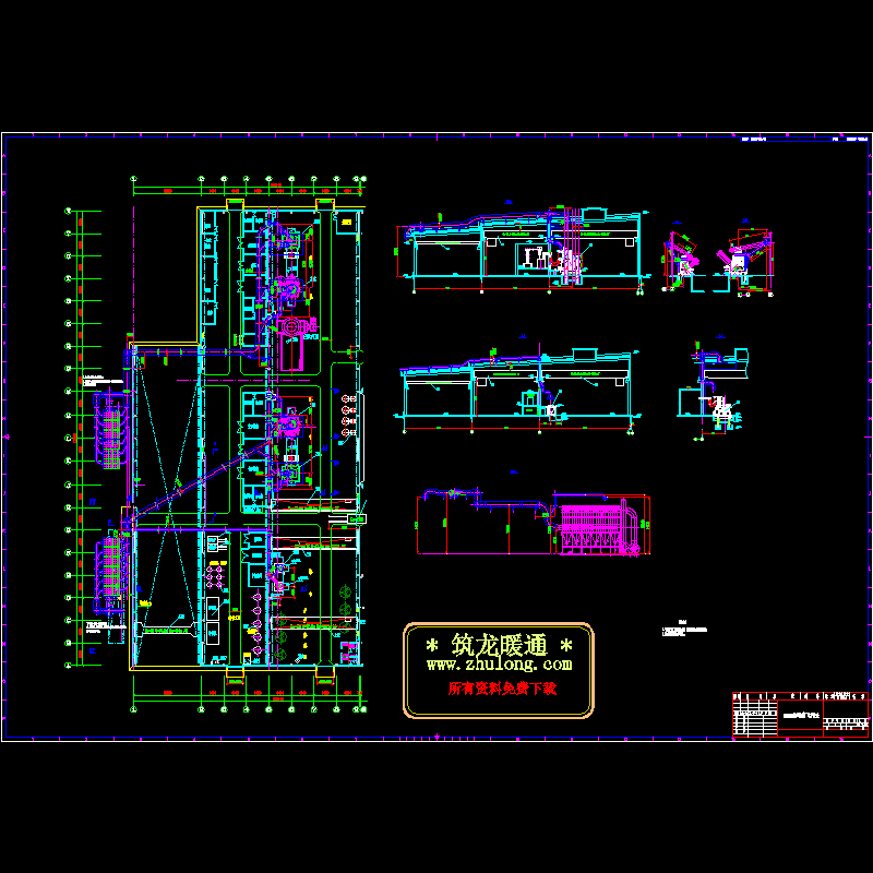 煤矿机械厂电弧炉、中频炉消烟除尘工程总体布置CAD图纸(dwg)