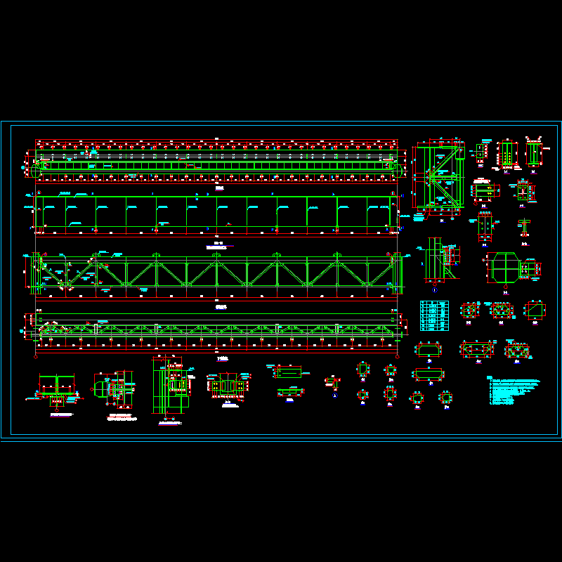 吊车梁节点构造CAD详图纸(24米)（一）(dwg)