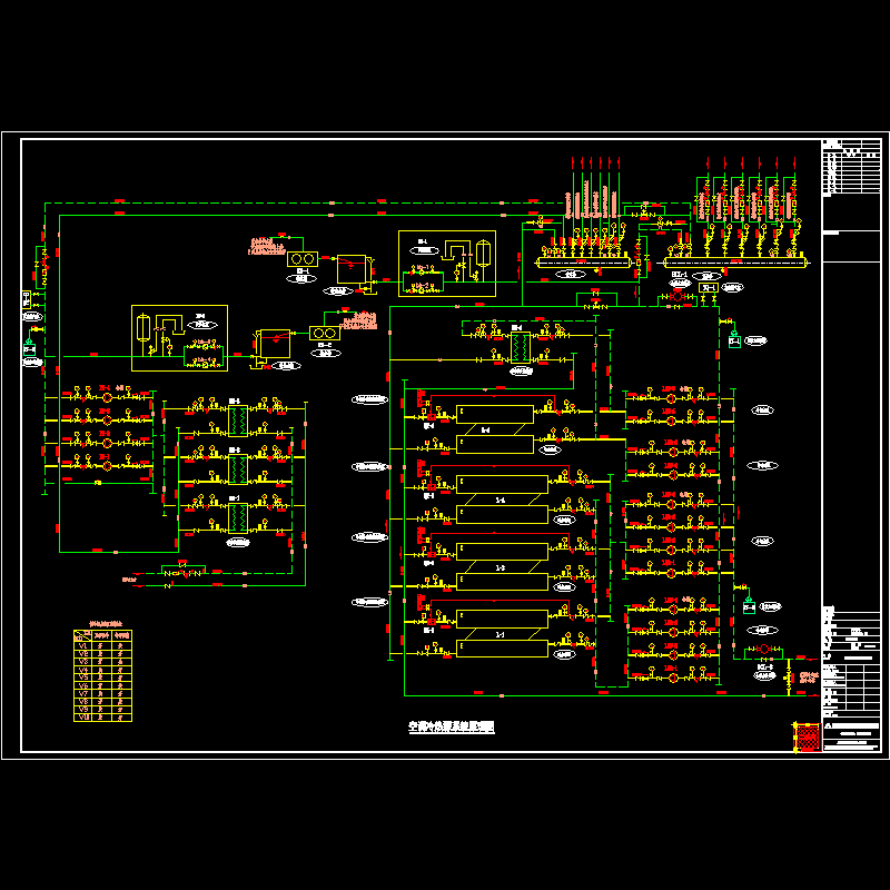 空调冷热源系统原理CAD施工图纸(dwg)