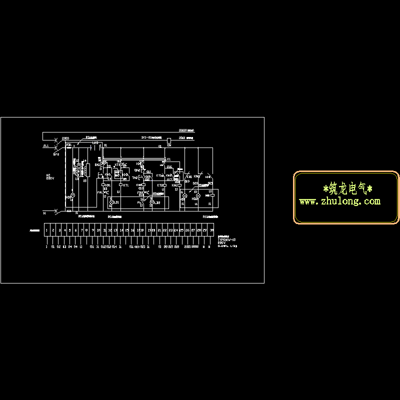 饮水机电气控制原理CAD图纸(dwg)