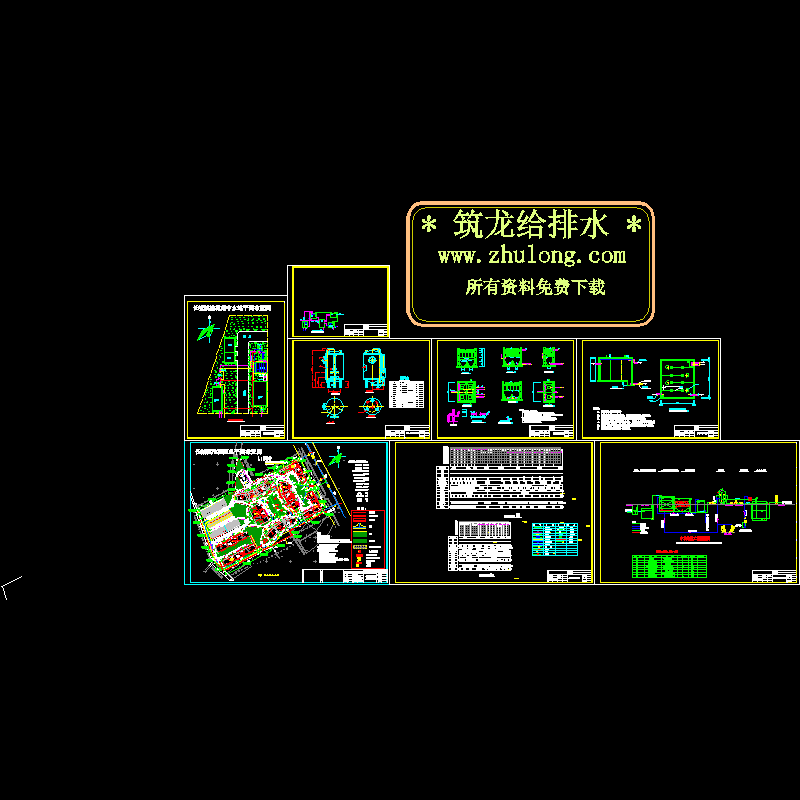 小区的中水站设计CAD施工图纸(dwg)