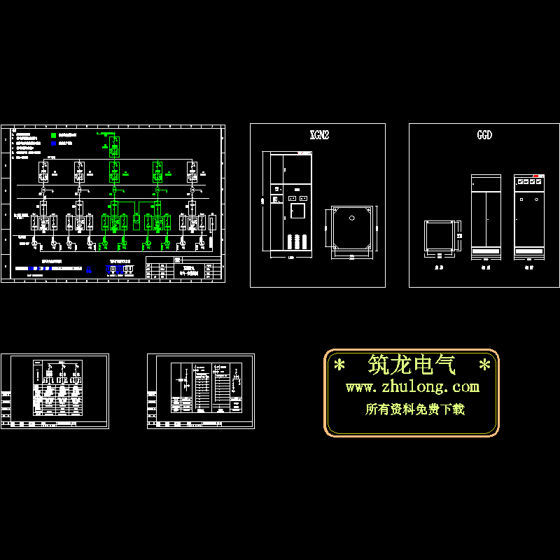 瓦斯发电电气一次接线CAD图纸(dwg)