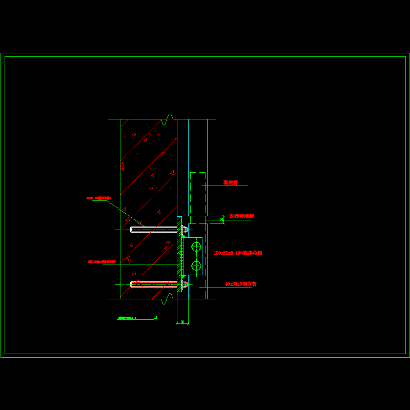 石材立柱竖向连接节点构造CAD详图纸（一）(dwg)