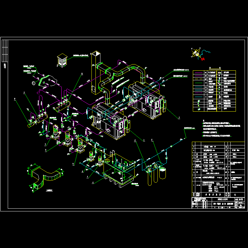 直燃机组系统CAD图纸(dwg)