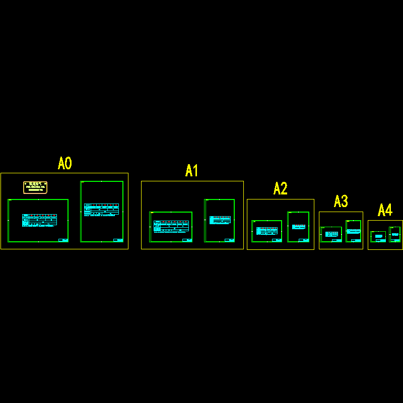 A0-A4国家标准CAD图纸框(dwg)