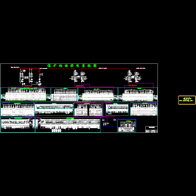 煤矿供电系统CAD图纸(dwg)