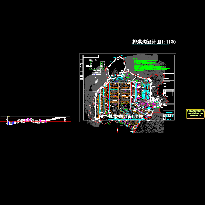 一份住宅小区截洪沟设计CAD施工图纸(02s515)(dwg)