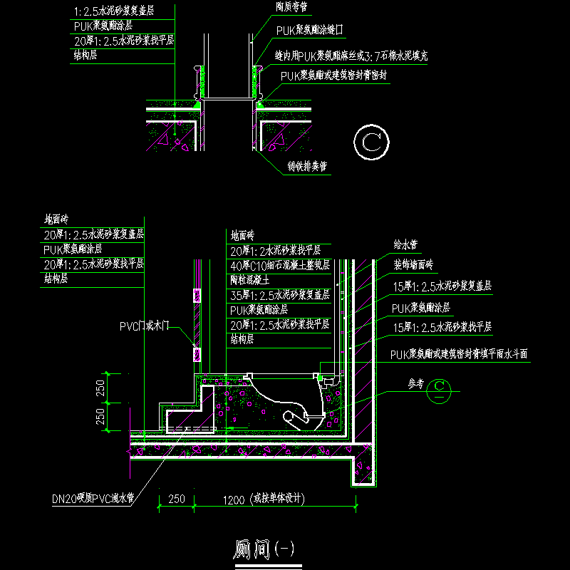 厕间蹲位剖面大样图.dwg