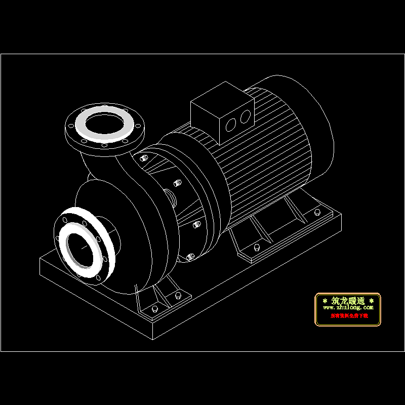 水泵轴测标准大样CAD图纸(dwg)