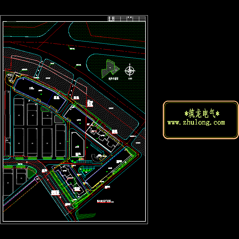 一份小区弱电配线平面CAD图纸(dwg)