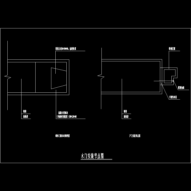 木门安装节点构造CAD详图纸(dwg)