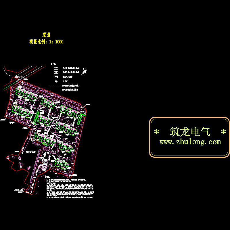 小区10KV配电电力管网布置CAD图纸(dwg)