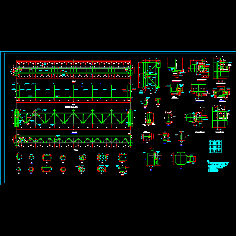 吊车梁节点构造CAD详图纸(18米)(dwg)