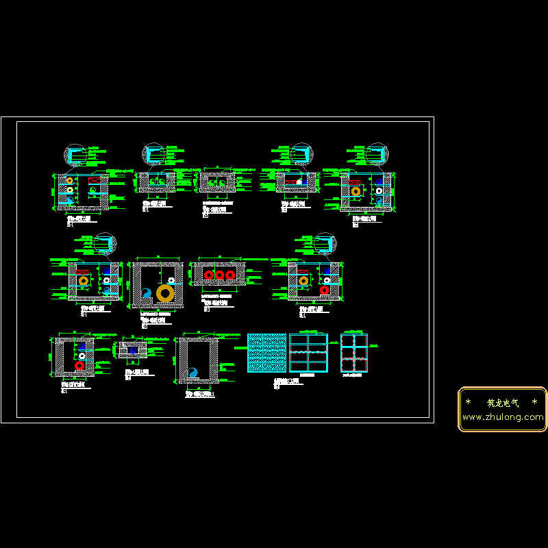 12种综合管沟施工CAD详图纸(dwg)