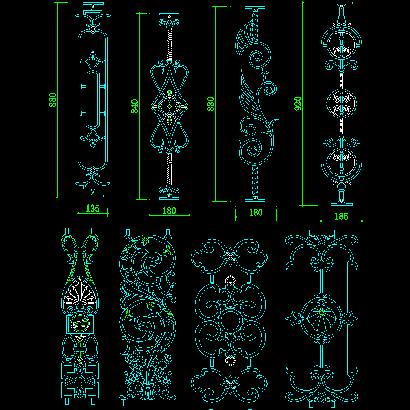 006-铁艺栏杆详图2.dwg