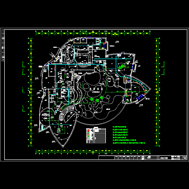 海洋馆1层弱电平面CAD图纸(dwg)