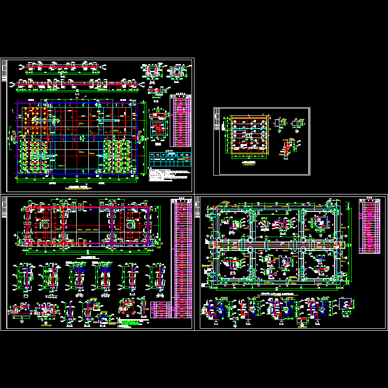 污水生物池结构CAD图纸(平面布置图)(dwg)
