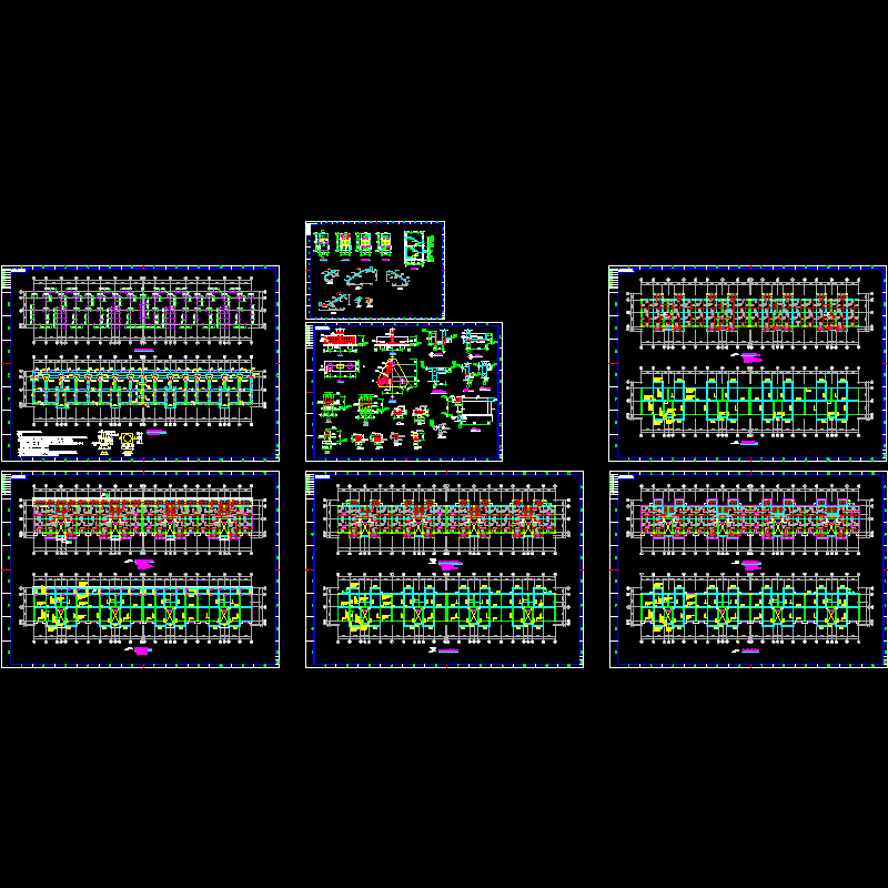 宿舍结构设计CAD施工图纸(dwg)(桩基础)