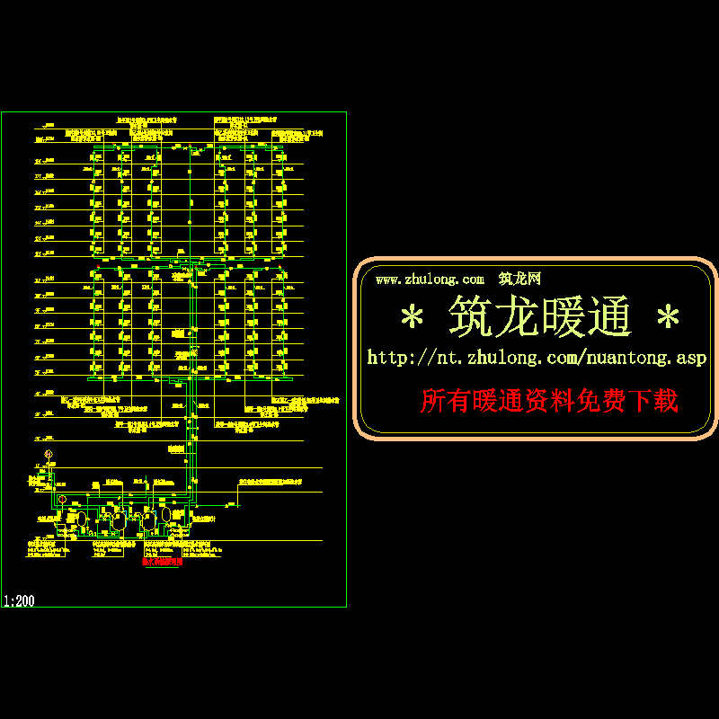 热水系统原理CAD施工图纸(dwg)