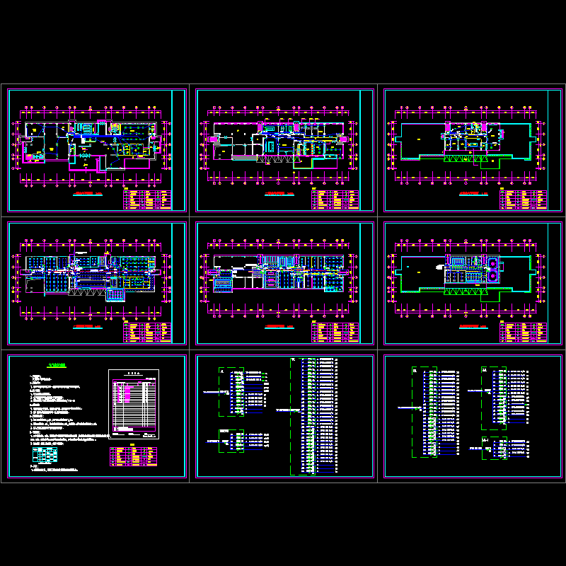 [CAD图]3层楼装修电施(dwg)