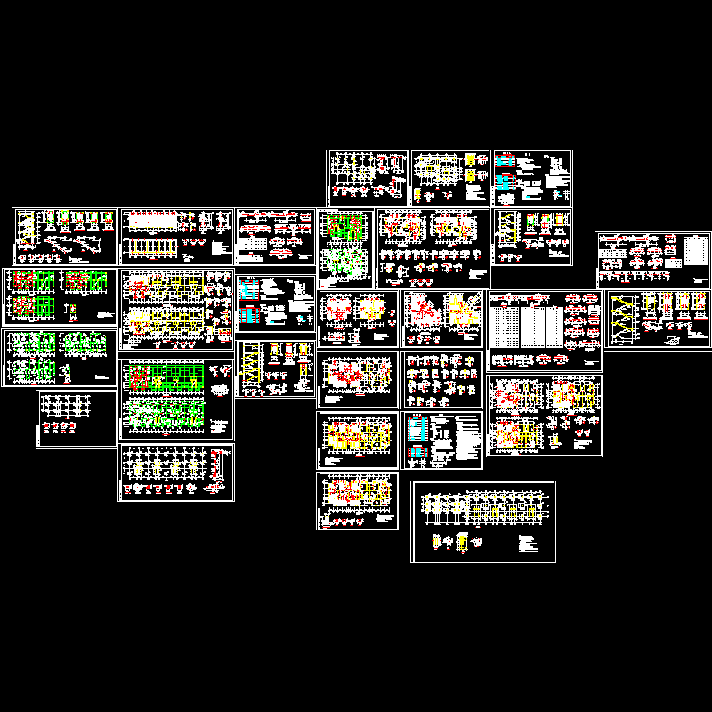 6层底框住宅楼结构CAD图纸(dwg)