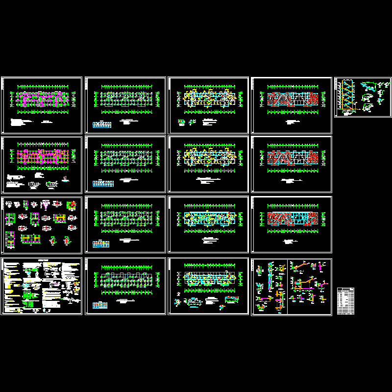 5层坡屋顶住宅结构CAD施工图纸(dwg)(7度抗震)(桩基础)(二级结构安全)