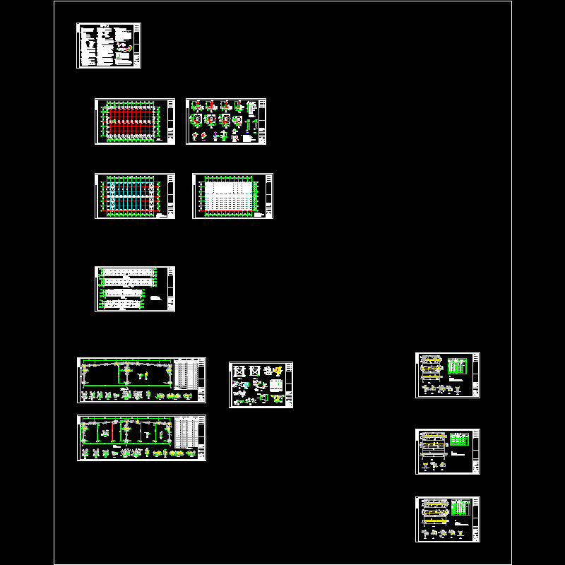 门式刚架厂房结构设计CAD施工图纸(dwg)(7度抗震)(丙级独立基础)