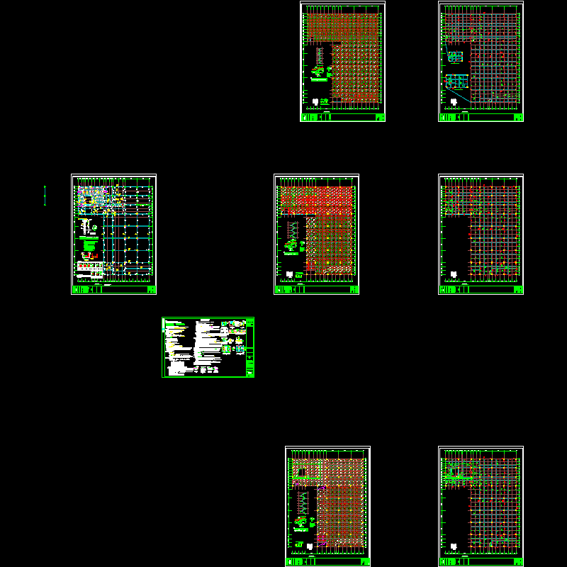 4层框架结构办公楼结构CAD施工图纸(dwg)(6度抗震)(桩基础)