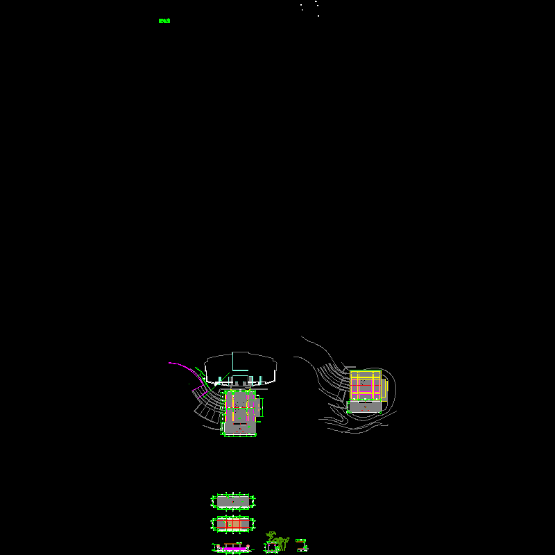 入口处花架CAD施工大样图(平面图)(dwg)