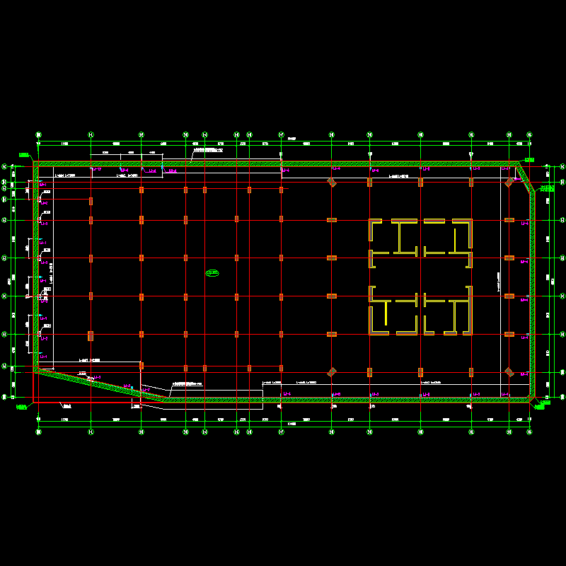 结施s3-f02 地下连续墙地下四层预留筋平面图.dwg