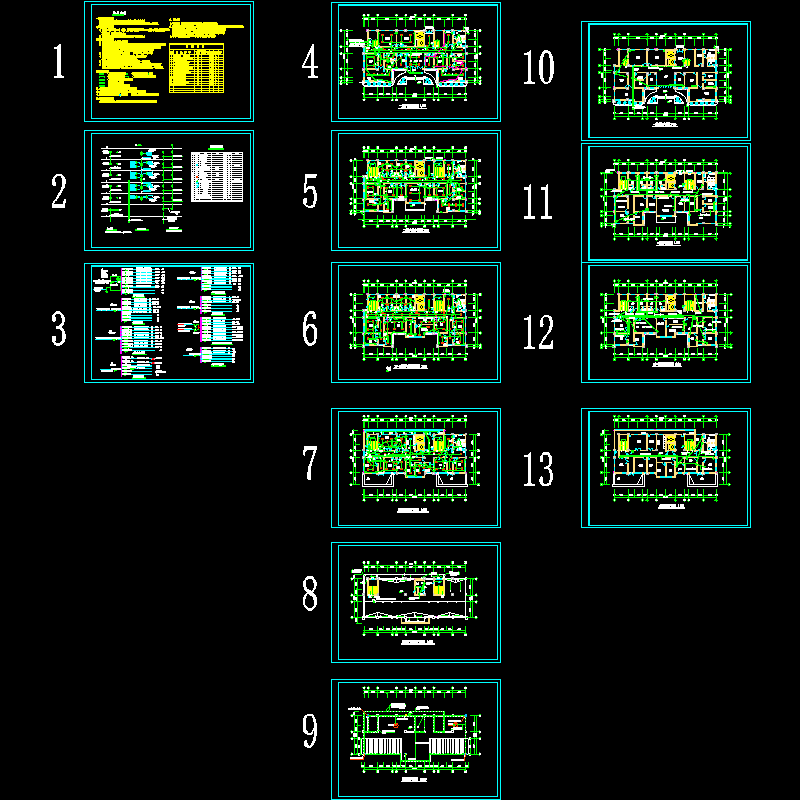 6层医院电气CAD施工图纸(dwg)