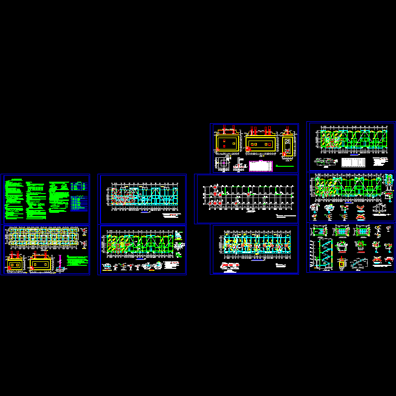 住宅6层底框砌体结施CAD图纸(dwg)