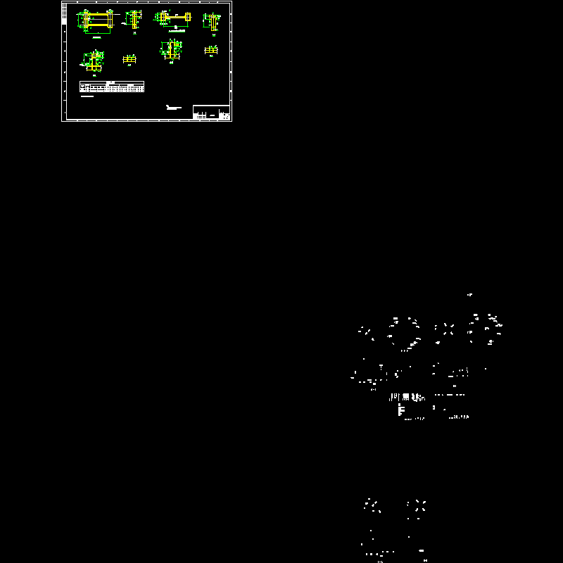 钢框架厂房设备支架节点构造CAD详图纸(dwg)
