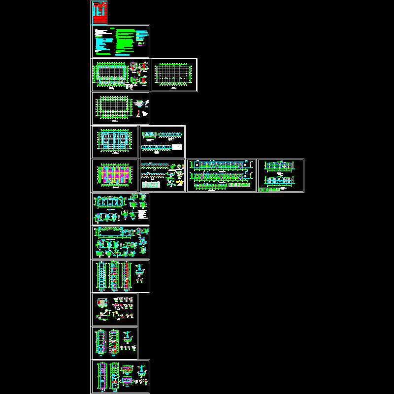 汽车4S店结构设计CAD施工图纸(dwg)(独立基础)