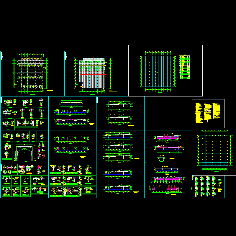 钢结构厂房结构设计CAD施工图纸(dwg)(6度抗震)(独立基础)(二级结构安全)