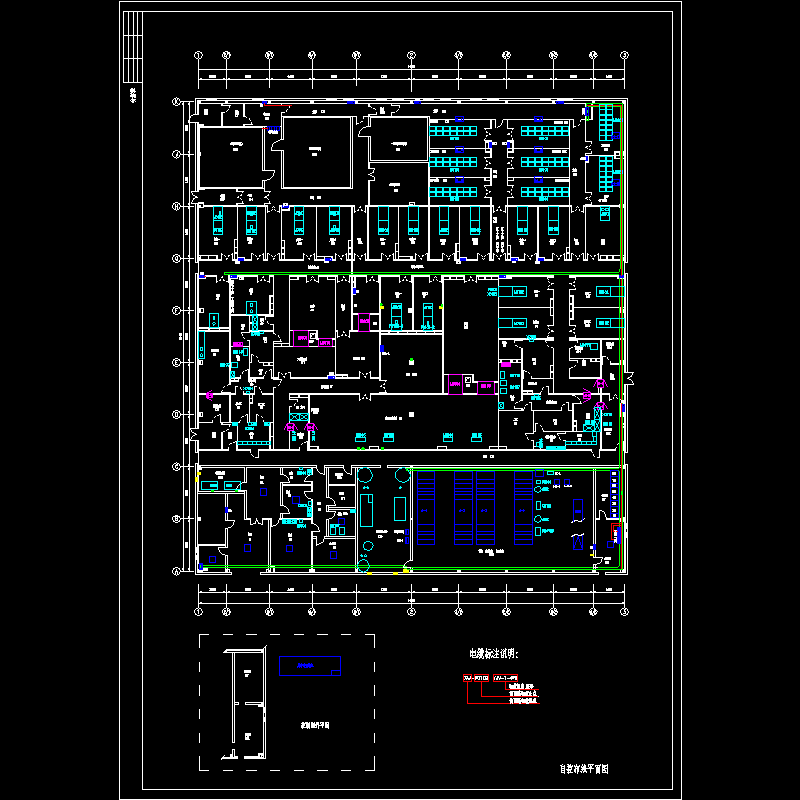 厂房照明自控布线平面CAD图纸(dwg)