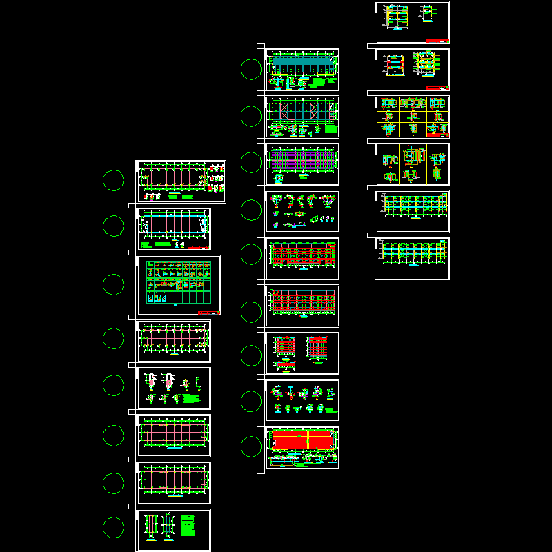 4层钢框架结构设计CAD施工图纸(dwg)(独立基础)(二级结构安全)