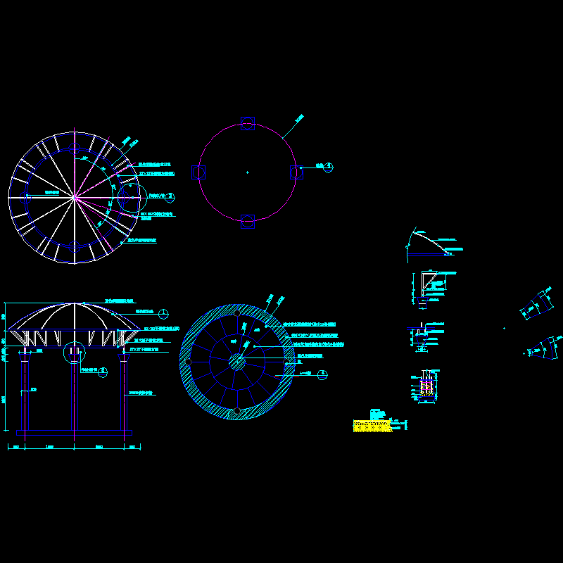 阳光亭节点大样CAD图纸(dwg)