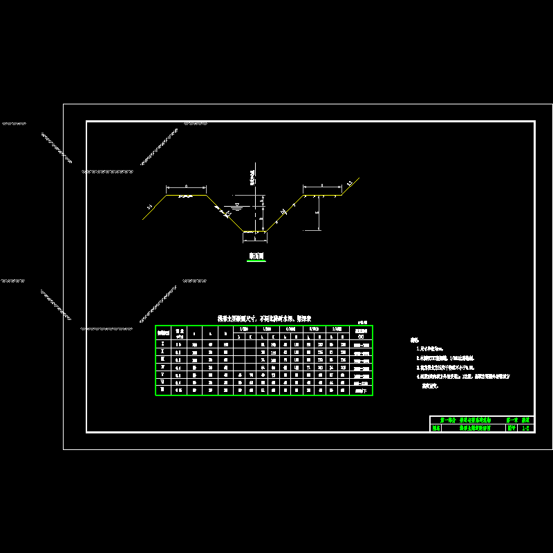 梯形土渠道断面CAD图纸(dwg)