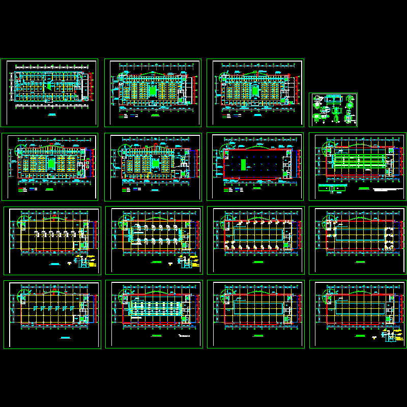 6层钢结构服饰城结构CAD施工图纸(民用建筑设计)(dwg)