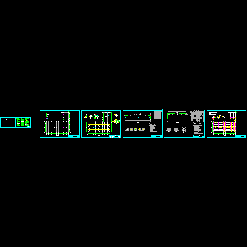 27米跨钢结构工程CAD图纸(抗震烈度)(dwg)