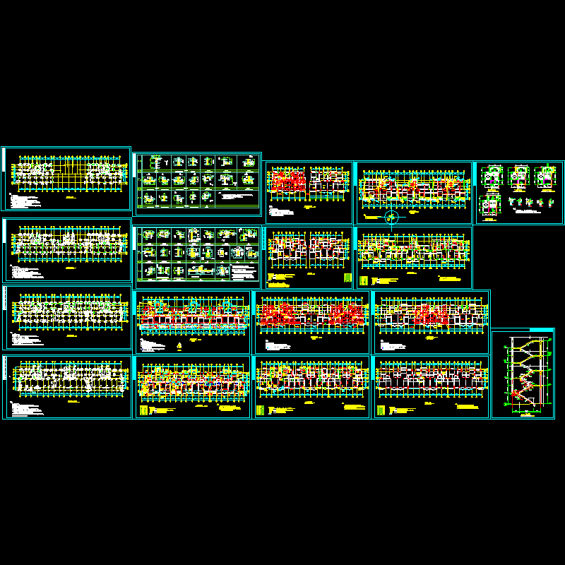 8层剪力墙结构设计CAD图纸(dwg)