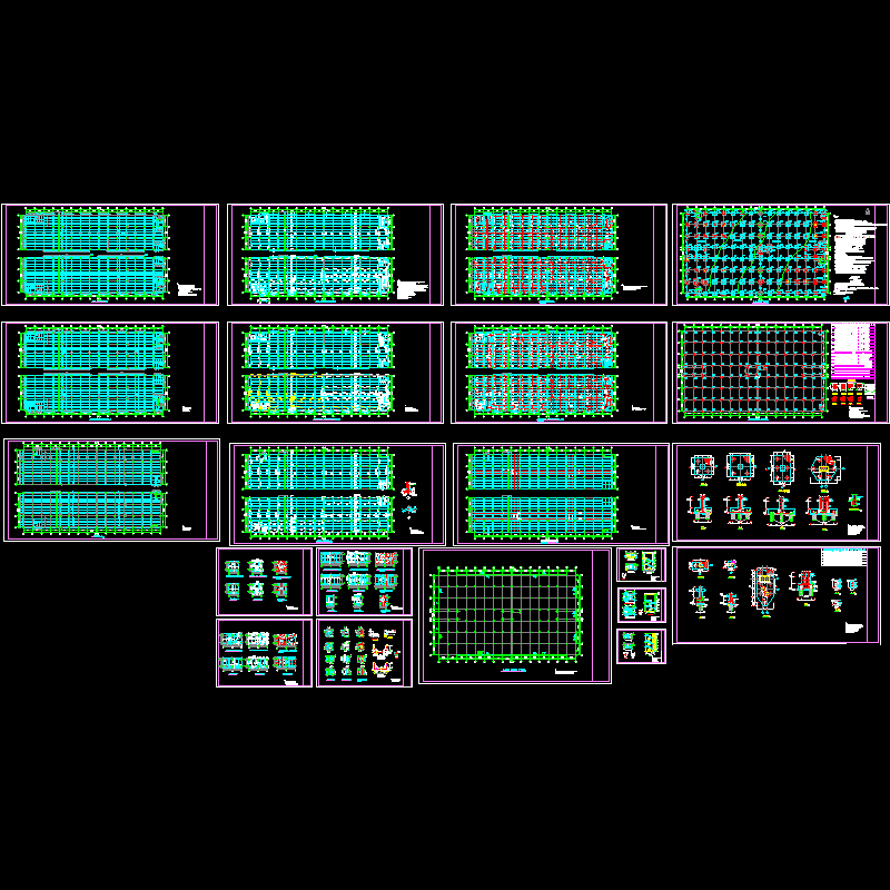 国内框架厂房结施CAD图纸(dwg)