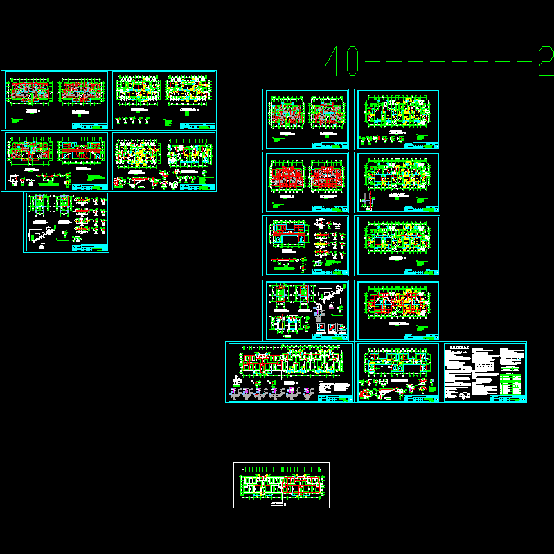 7层小区砖混40#楼住宅结构CAD施工大样图(dwg)(丙级条形基础)